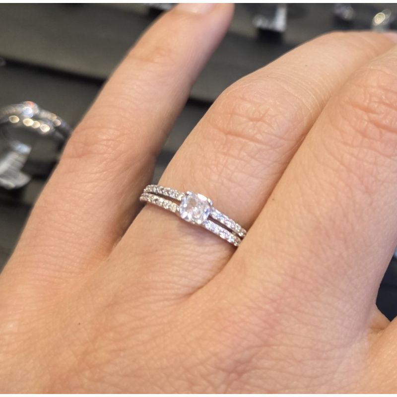 Anel em Prata 925 com pedra zircónia