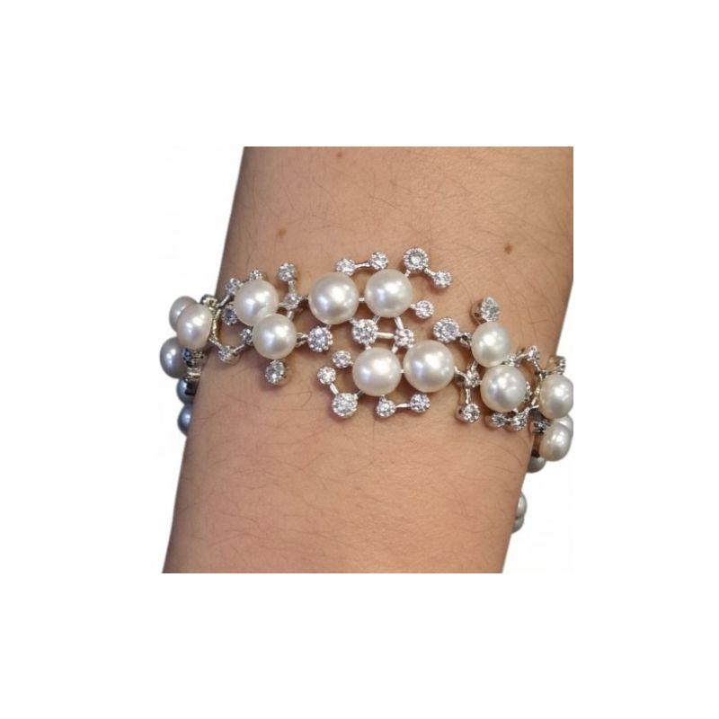 Pulseira de Pérolas em Prata 925