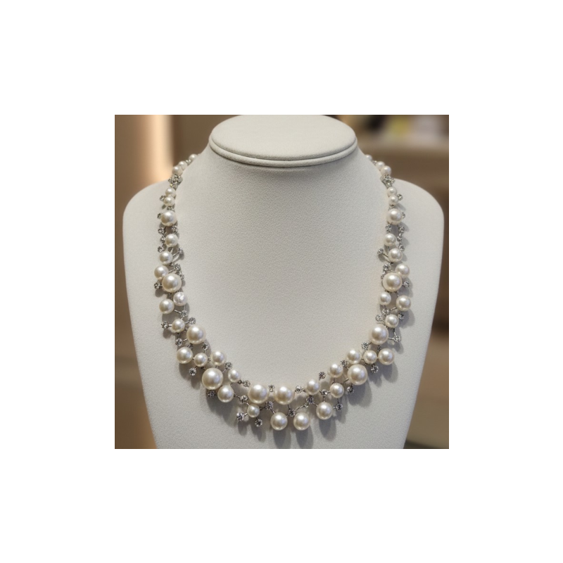 Colar de Pérolas Clássico em Prata 925