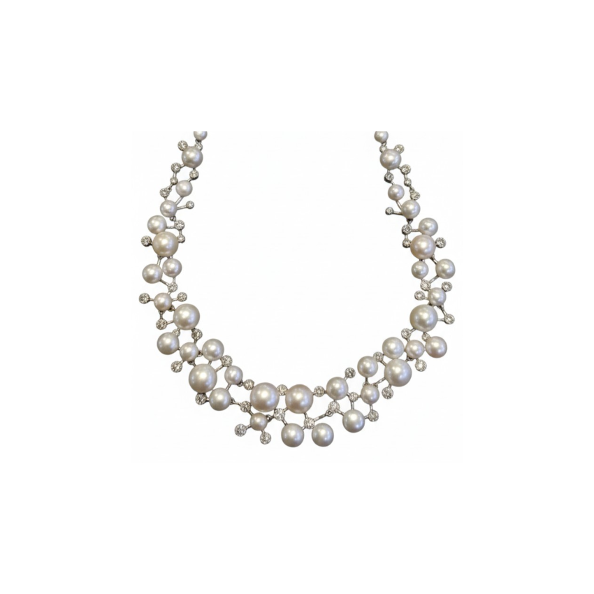 Colar de Pérolas Clássico em Prata 925