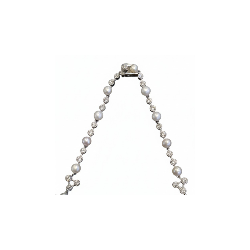 Colar de Pérolas Clássico em Prata 925