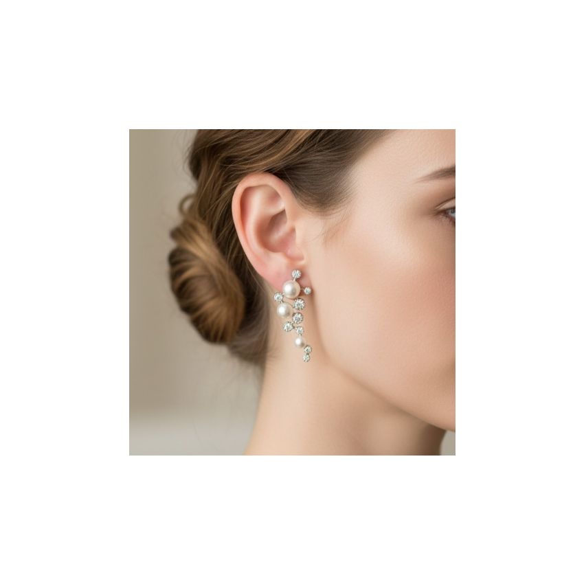 Brincos com Pérolas em Prata 925