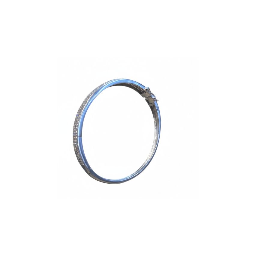 Escrava rígida pavê de zircónias em Prata 925