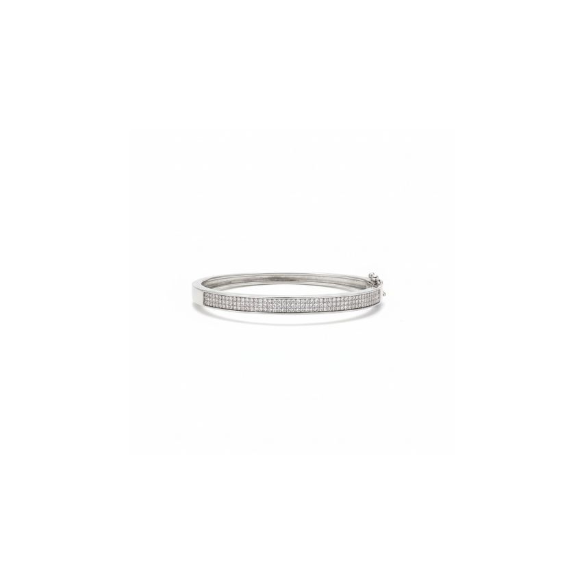 Escrava pavê rígida de zircónias em Prata 925