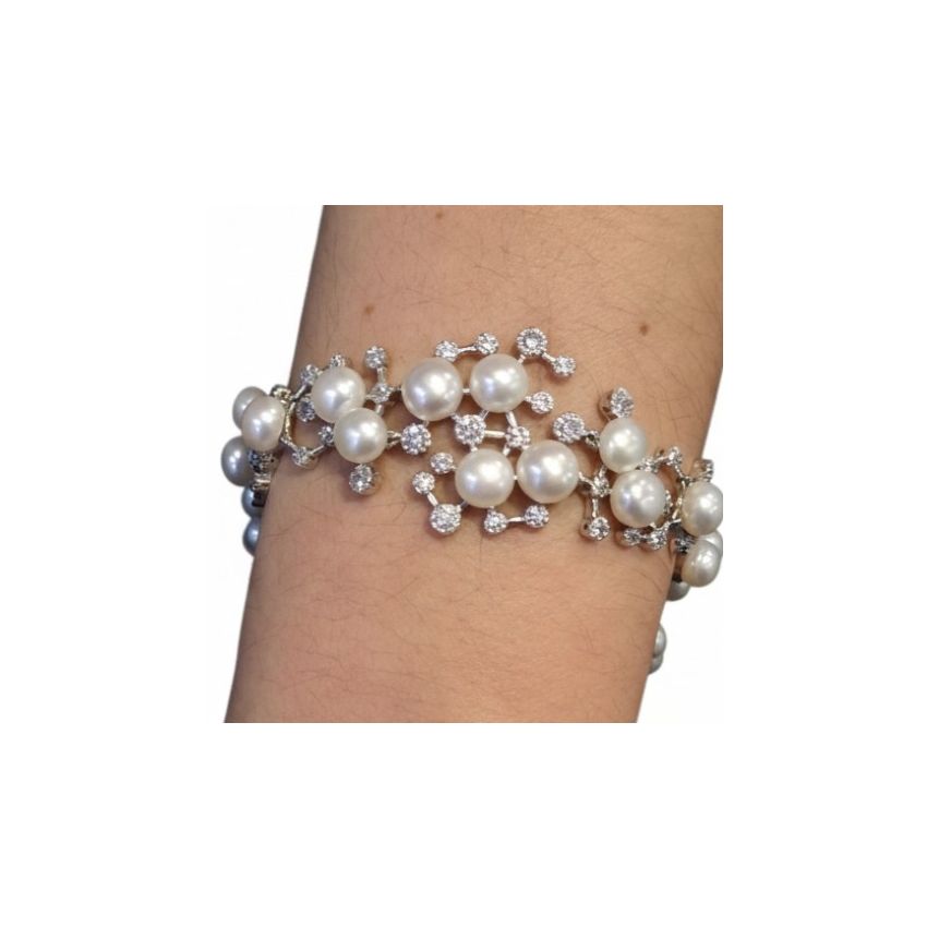 Pulseira de Pérolas em Prata 925