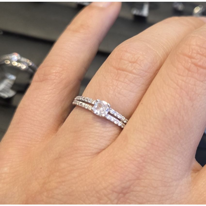 Anel em Prata 925 com pedra zircónia