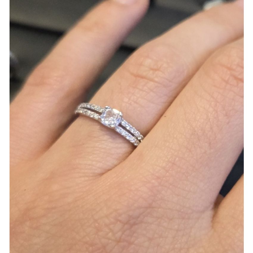 Anel em Prata 925 com pedra zircónia