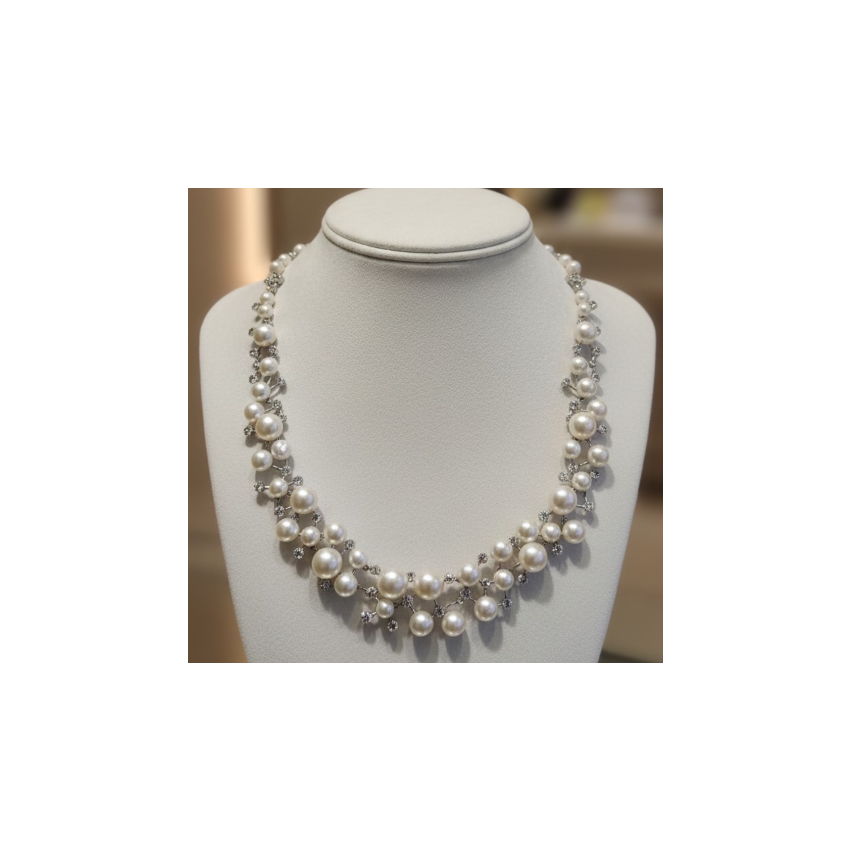 Colar de Pérolas Clássico em Prata 925