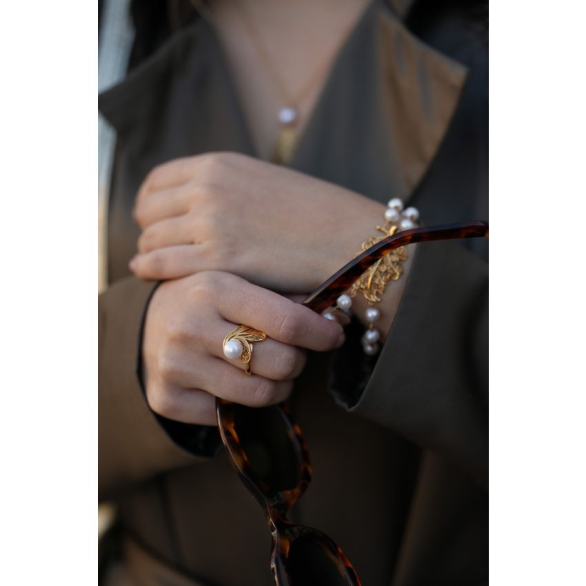 Pulseira em filigrana portuguesa com pérola