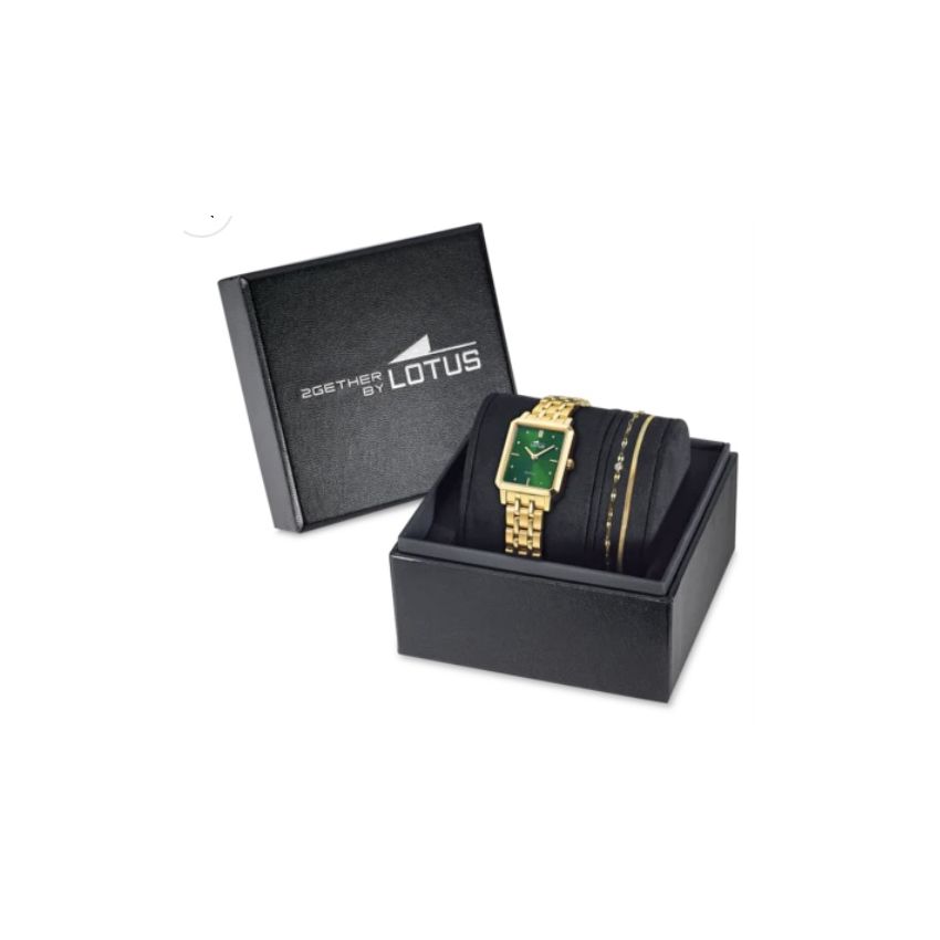 Relógio Lotus 2GETHER 19009/5  Feminino com mostrador verde e pulseira de Aço 