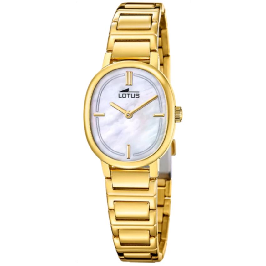 Relógio Feminino Lotus 19013/1 com mostrador madrepérola e pulseira em Aço 