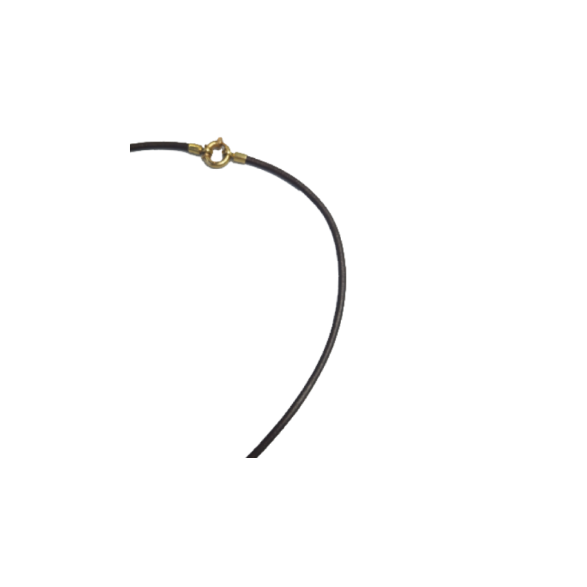 Colar em Couro e medalha em Ouro 19.25k e Madeira