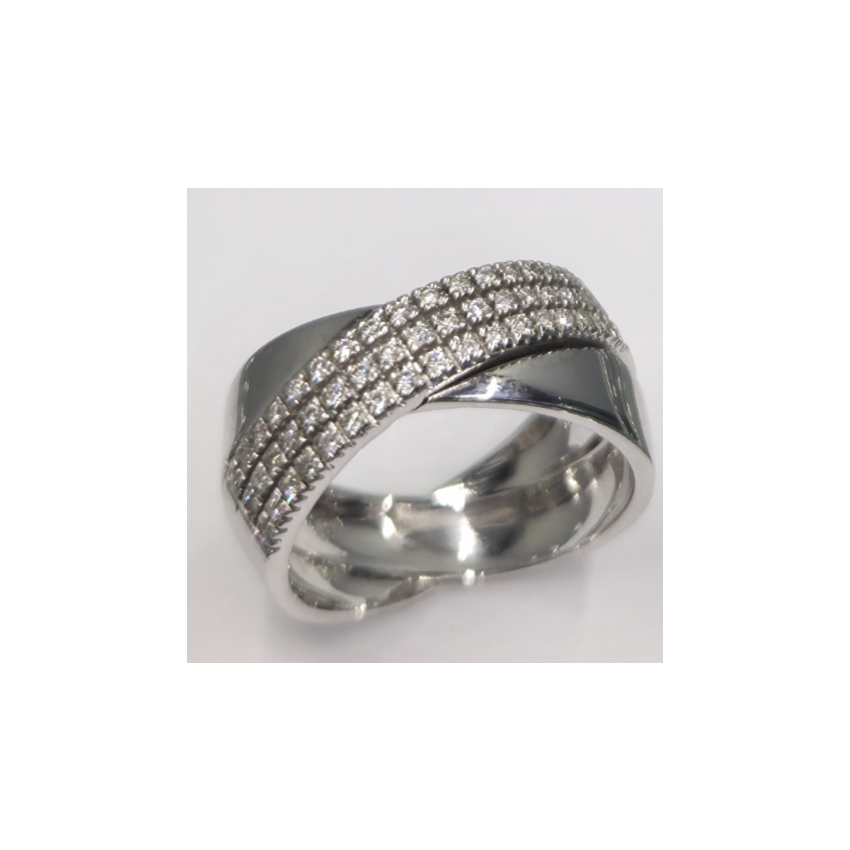 Anel em Ouro Branco 19.25k com Diamantes